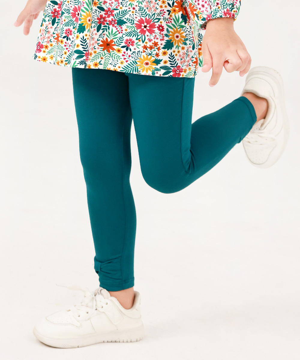 GirlS' Bamboo Bowknot Soild Leggings