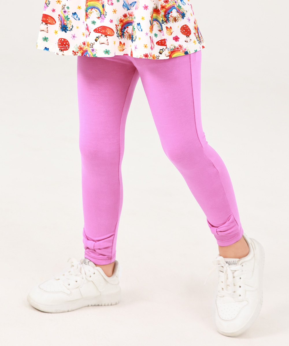 GirlS' Bamboo Bowknot Soild Leggings