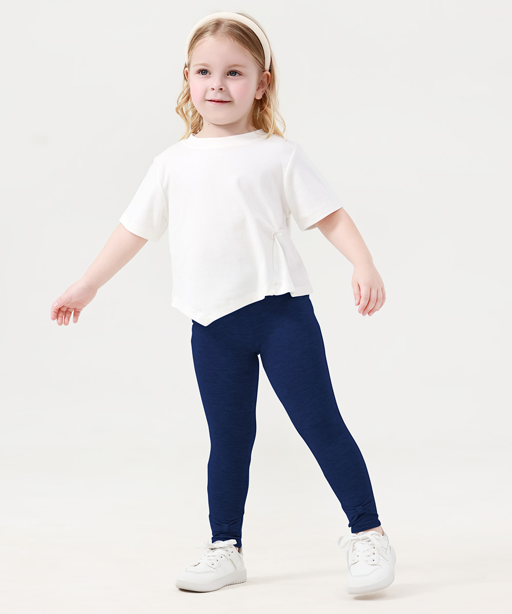 GirlS' Bamboo Bowknot Soild Leggings