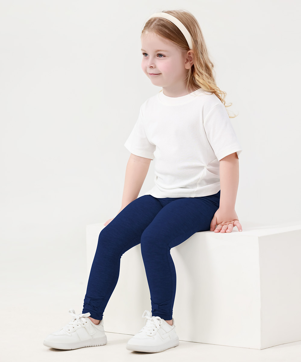GirlS' Bamboo Bowknot Soild Leggings