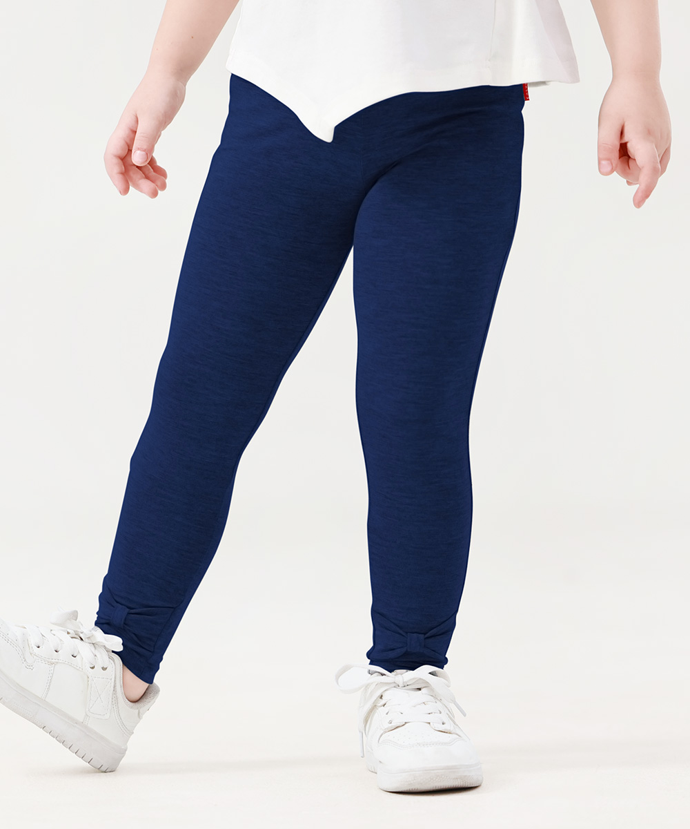 GirlS' Bamboo Bowknot Soild Leggings