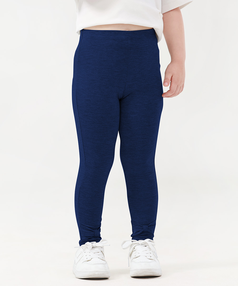 GirlS' Bamboo Bowknot Soild Leggings