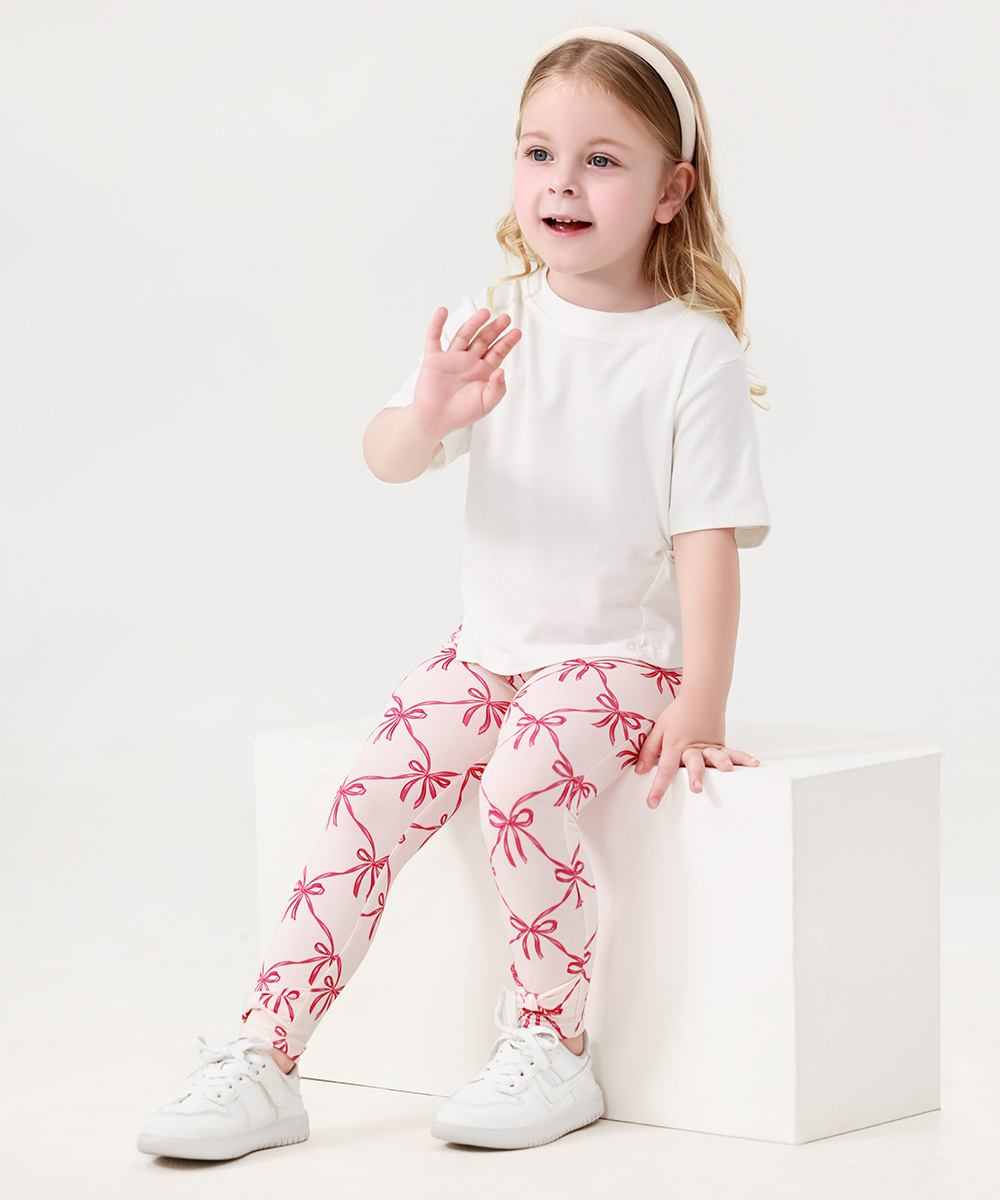 GirlS' Bamboo Bowknot Colorful Leggings