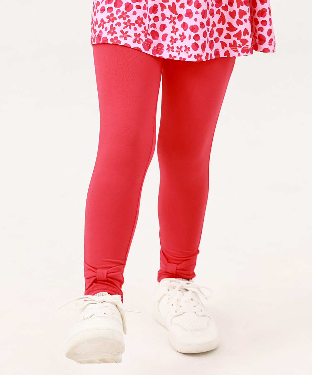 GirlS' Bamboo Bowknot Soild Leggings