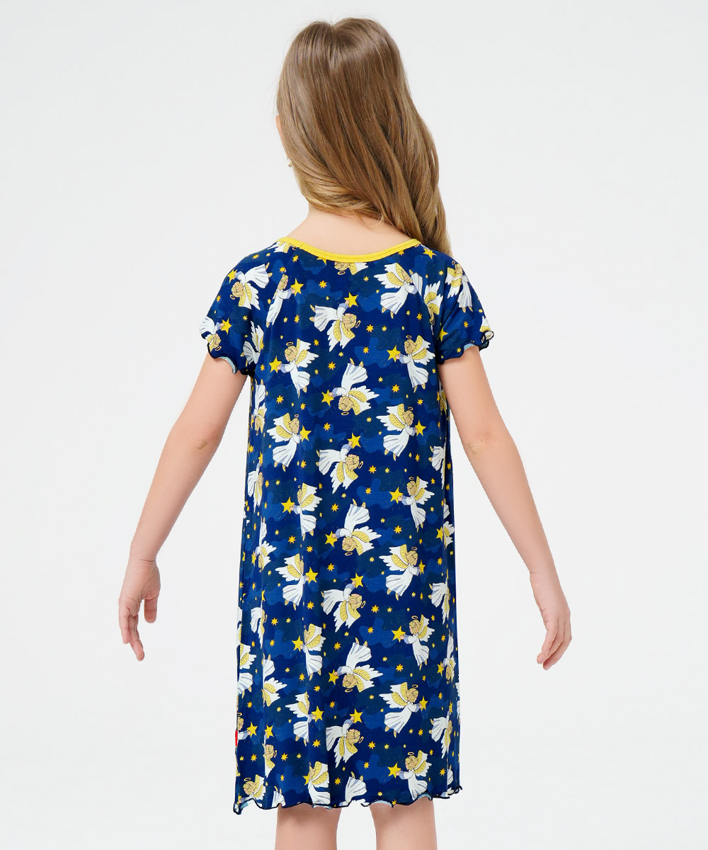 3T-12Y Girls Short Sleeve Soft Bamboo Nightgowns