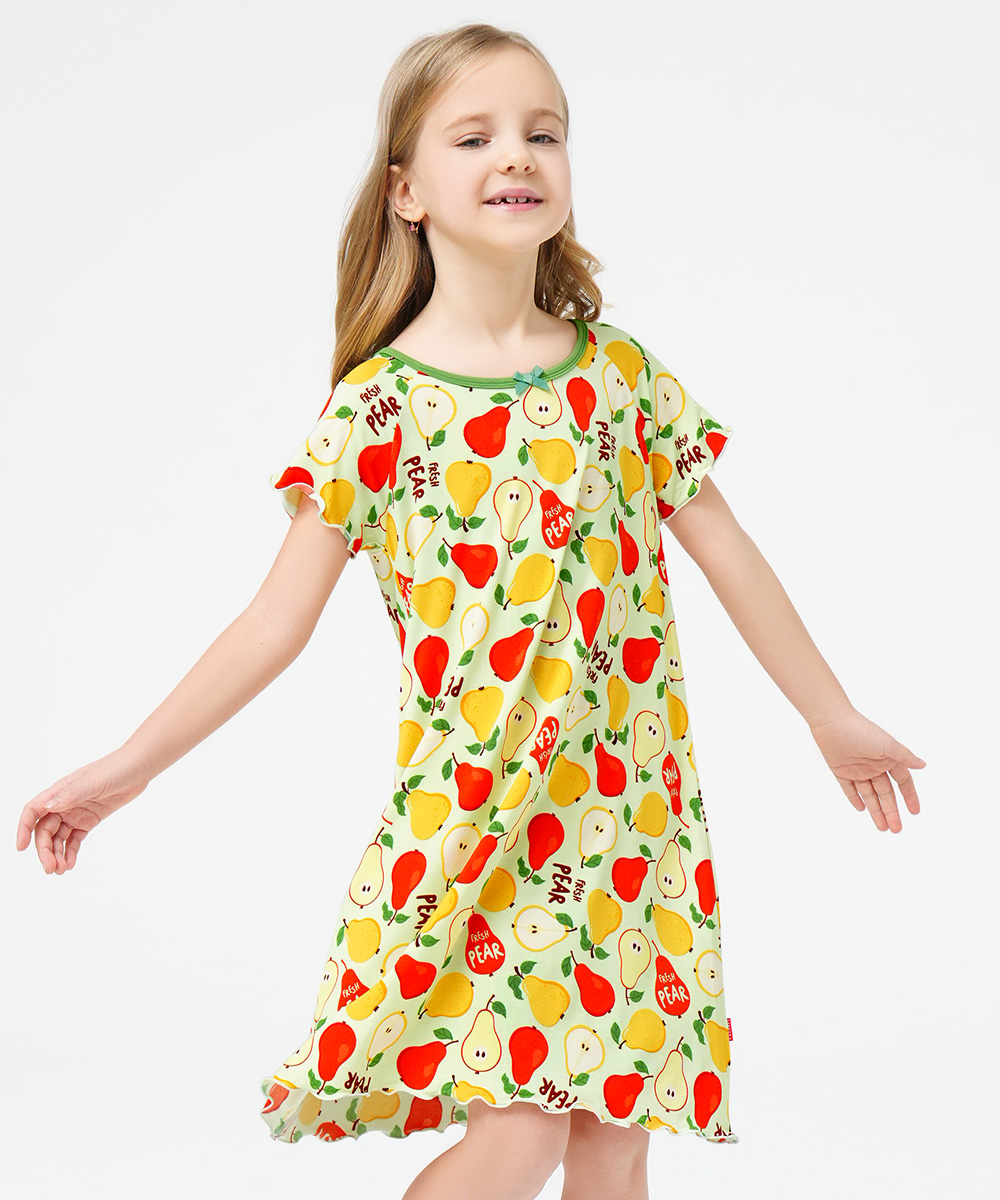 3T-12Y Girls Short Sleeve Soft Bamboo Nightgowns