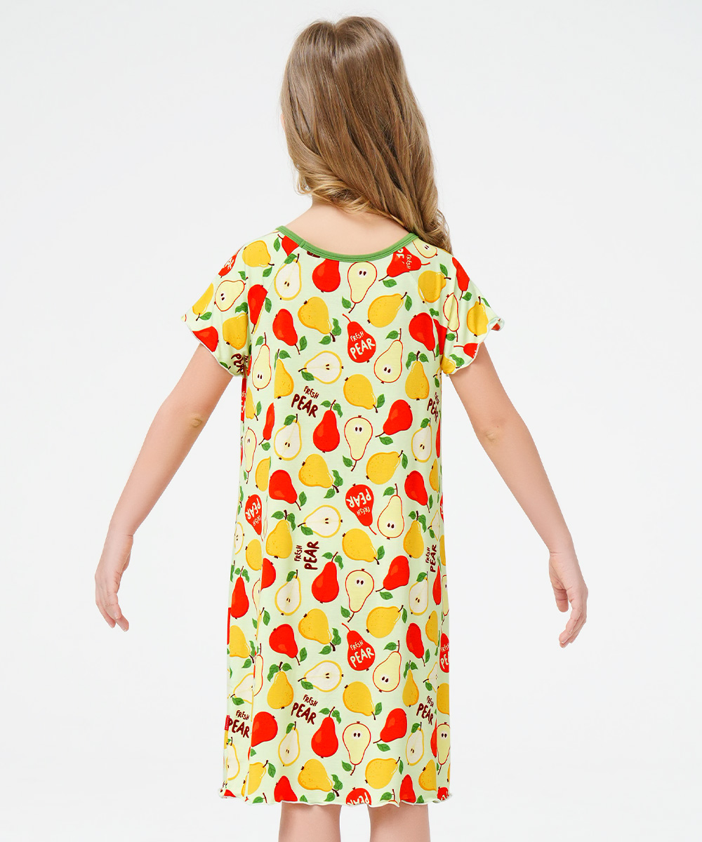 3T-12Y Girls Short Sleeve Soft Bamboo Nightgowns