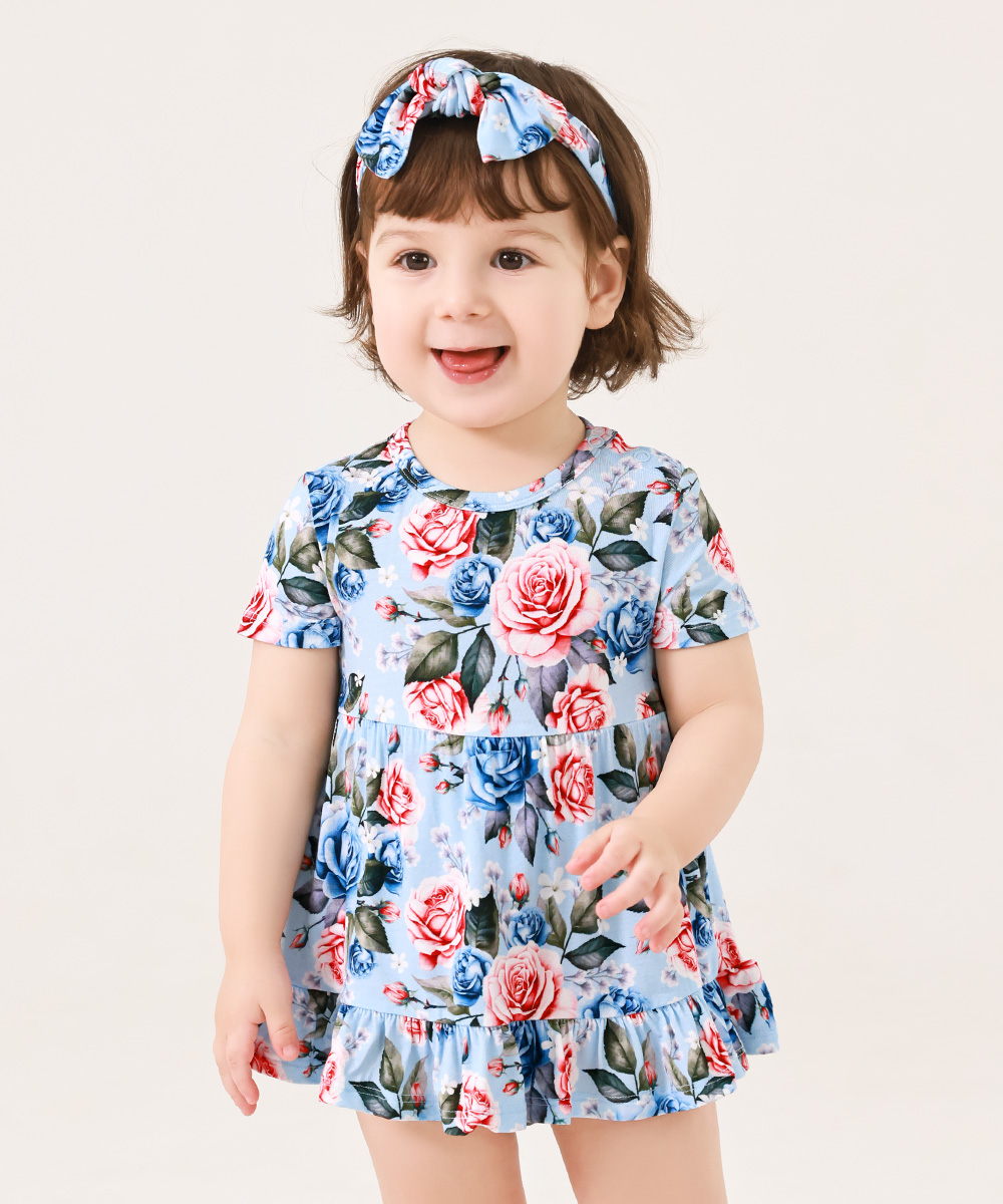 Bamboo Baby Bodysuits with Hairband Set