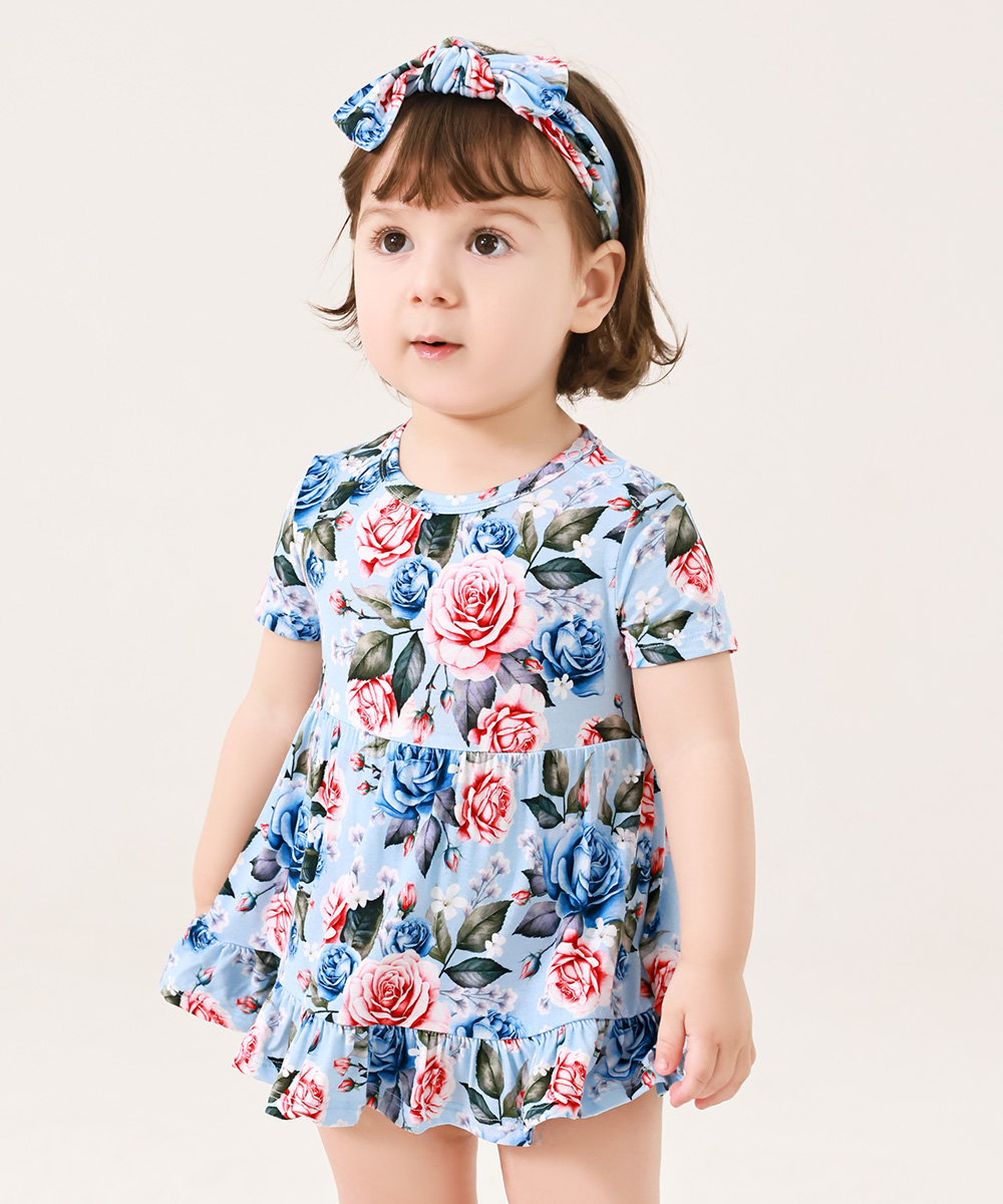 Bamboo Baby Bodysuits with Hairband Set