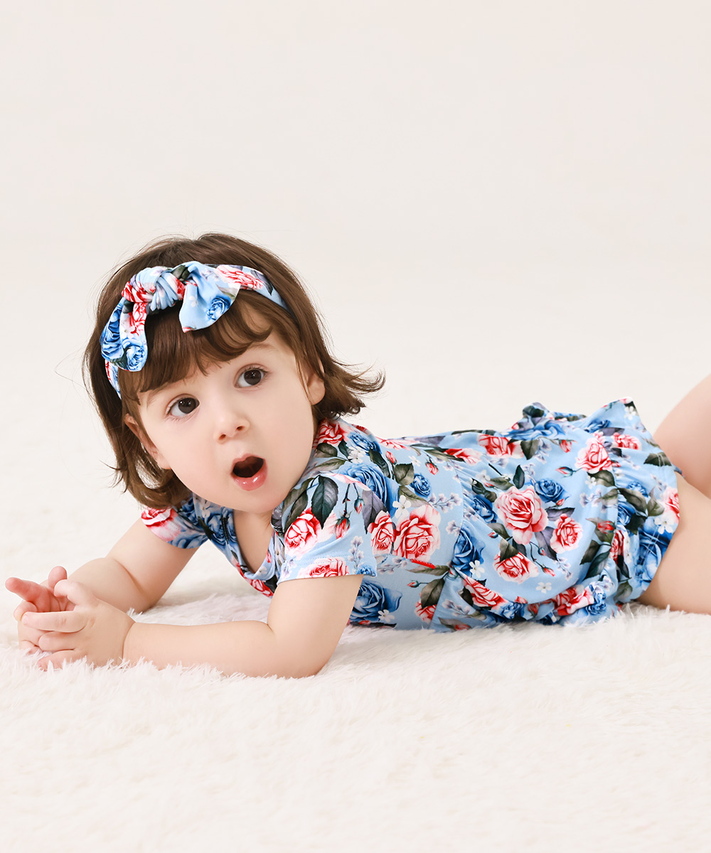Bamboo Baby Bodysuits with Hairband Set