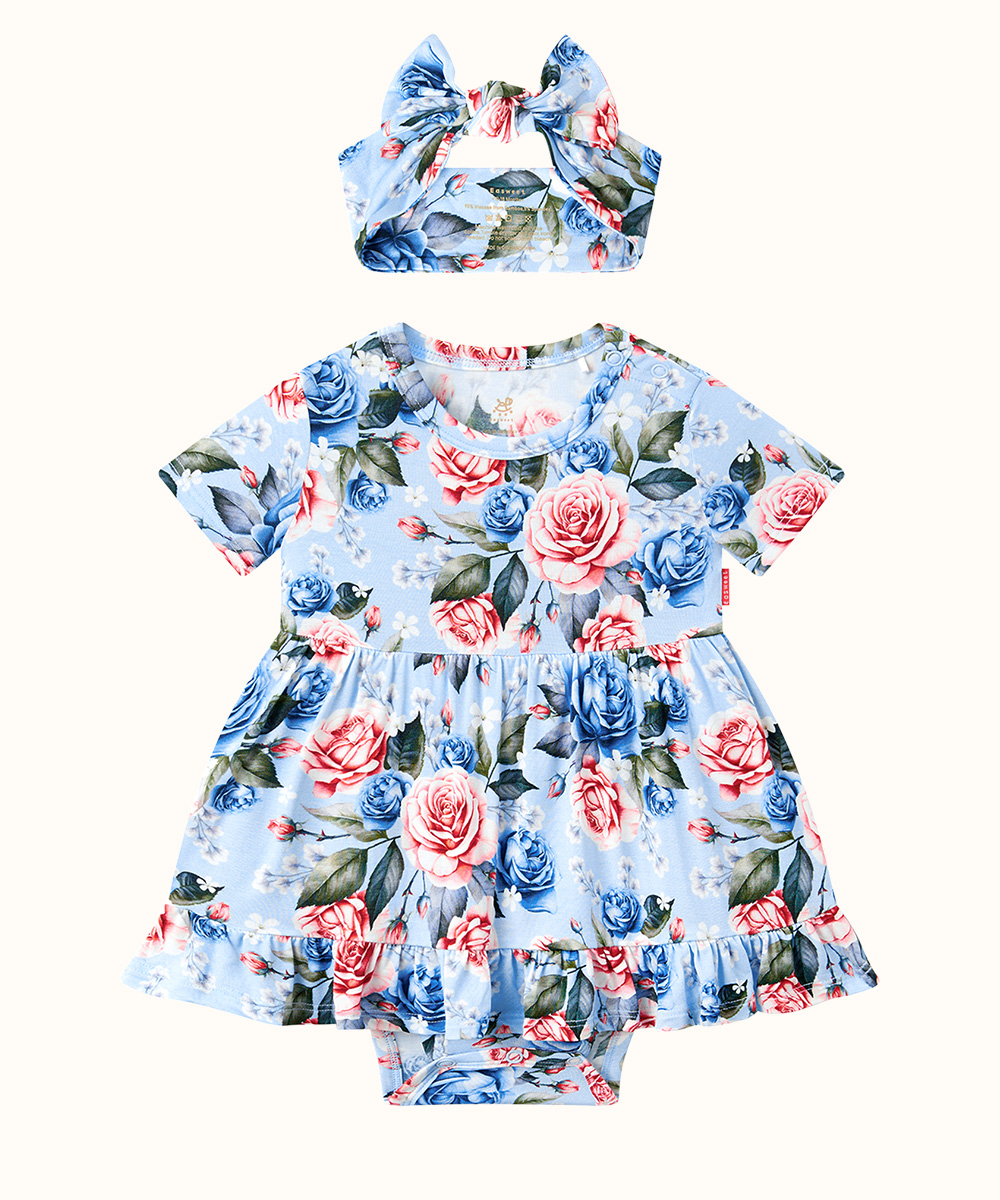 Bamboo Baby Bodysuits with Hairband Set