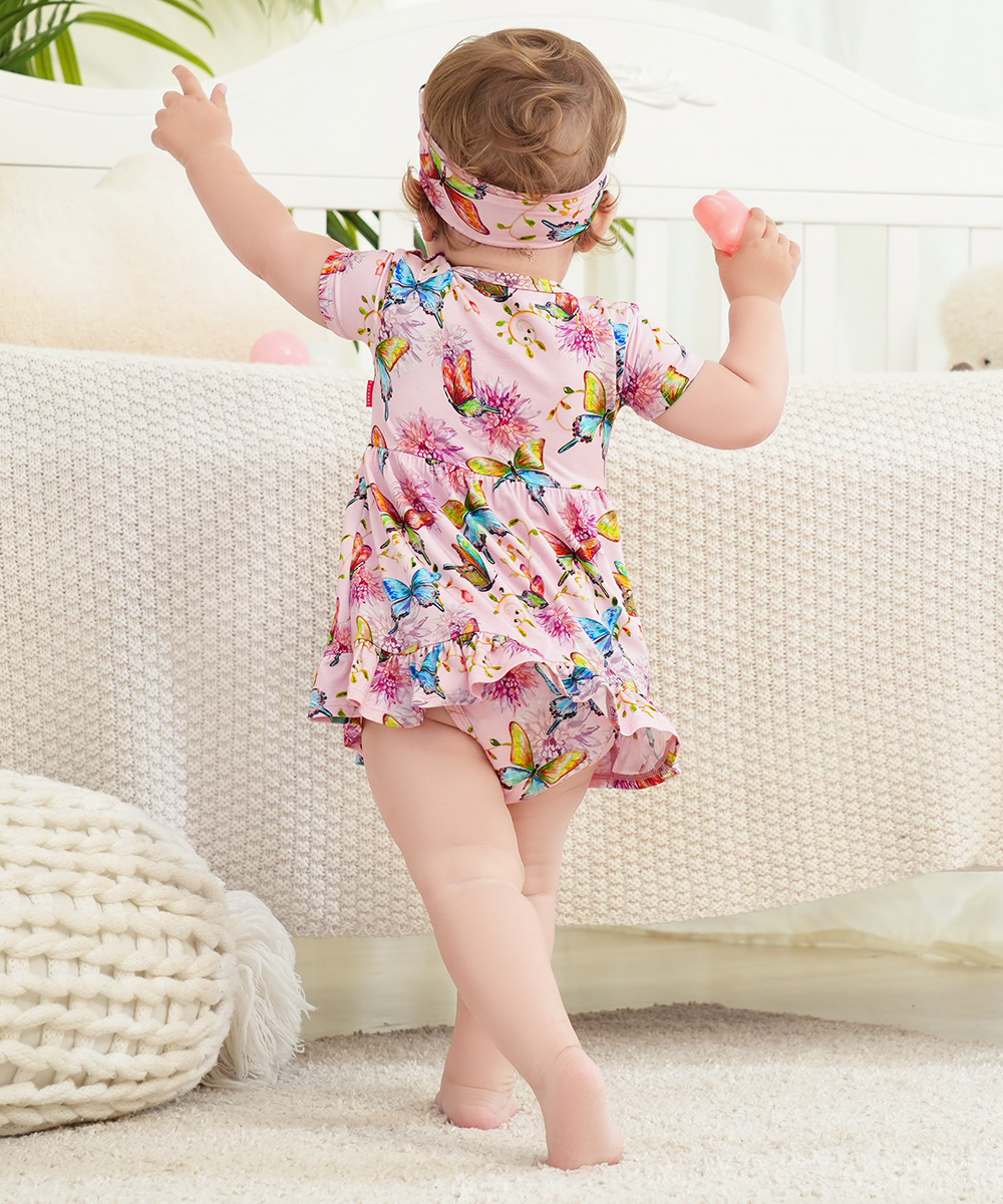 Bamboo Baby Bodysuits with Hairband Set