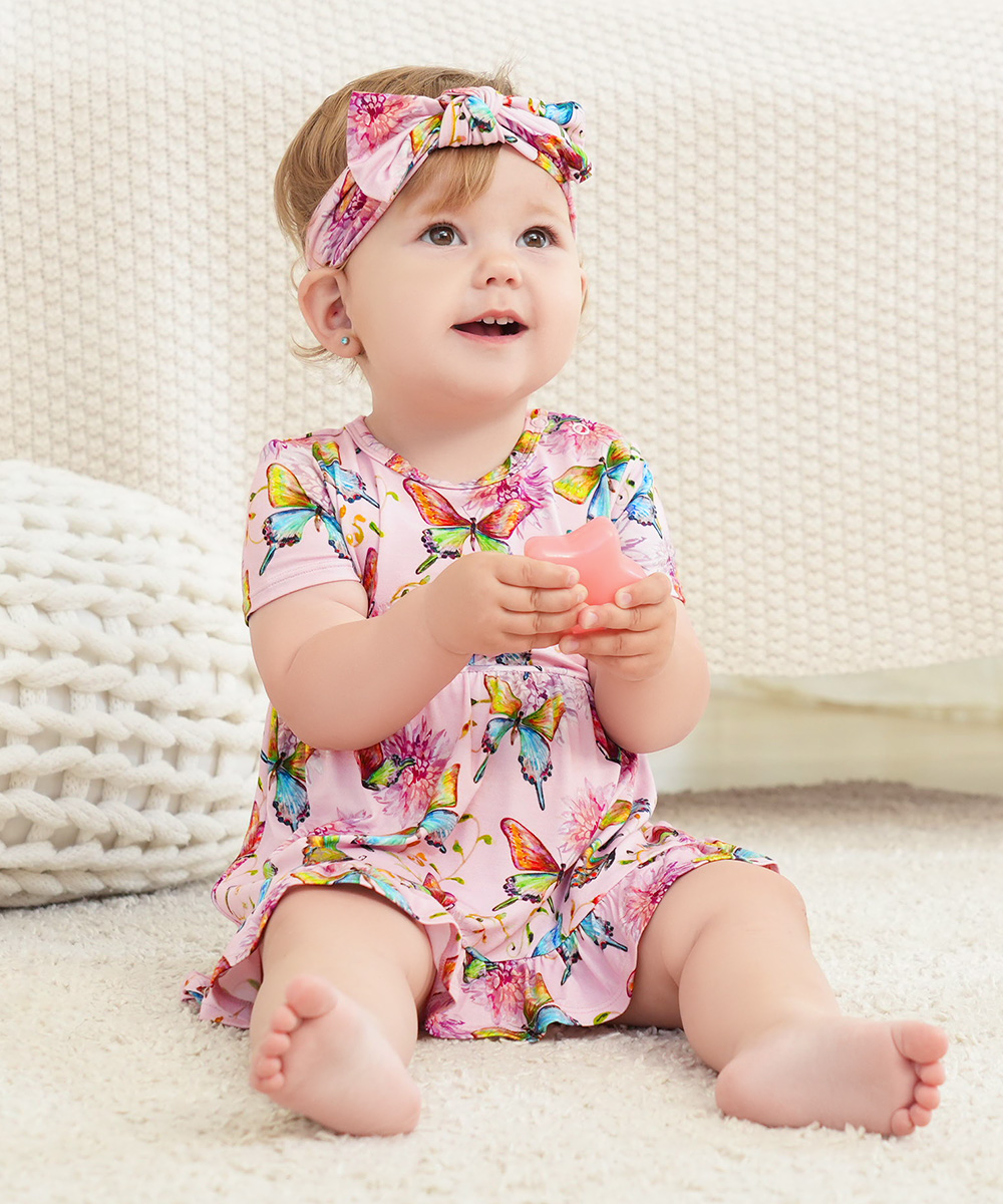 Bamboo Baby Bodysuits with Hairband Set