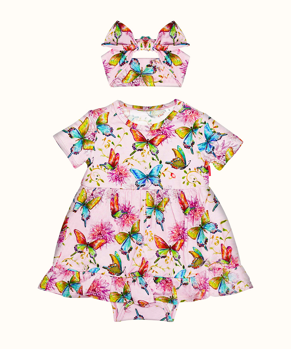 Bamboo Baby Bodysuits with Hairband Set