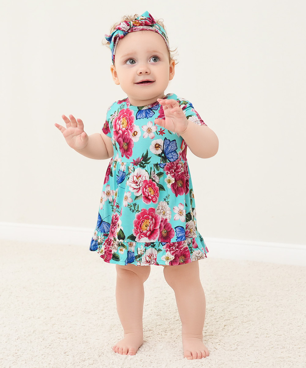 Bamboo Baby Bodysuits with Hairband Set