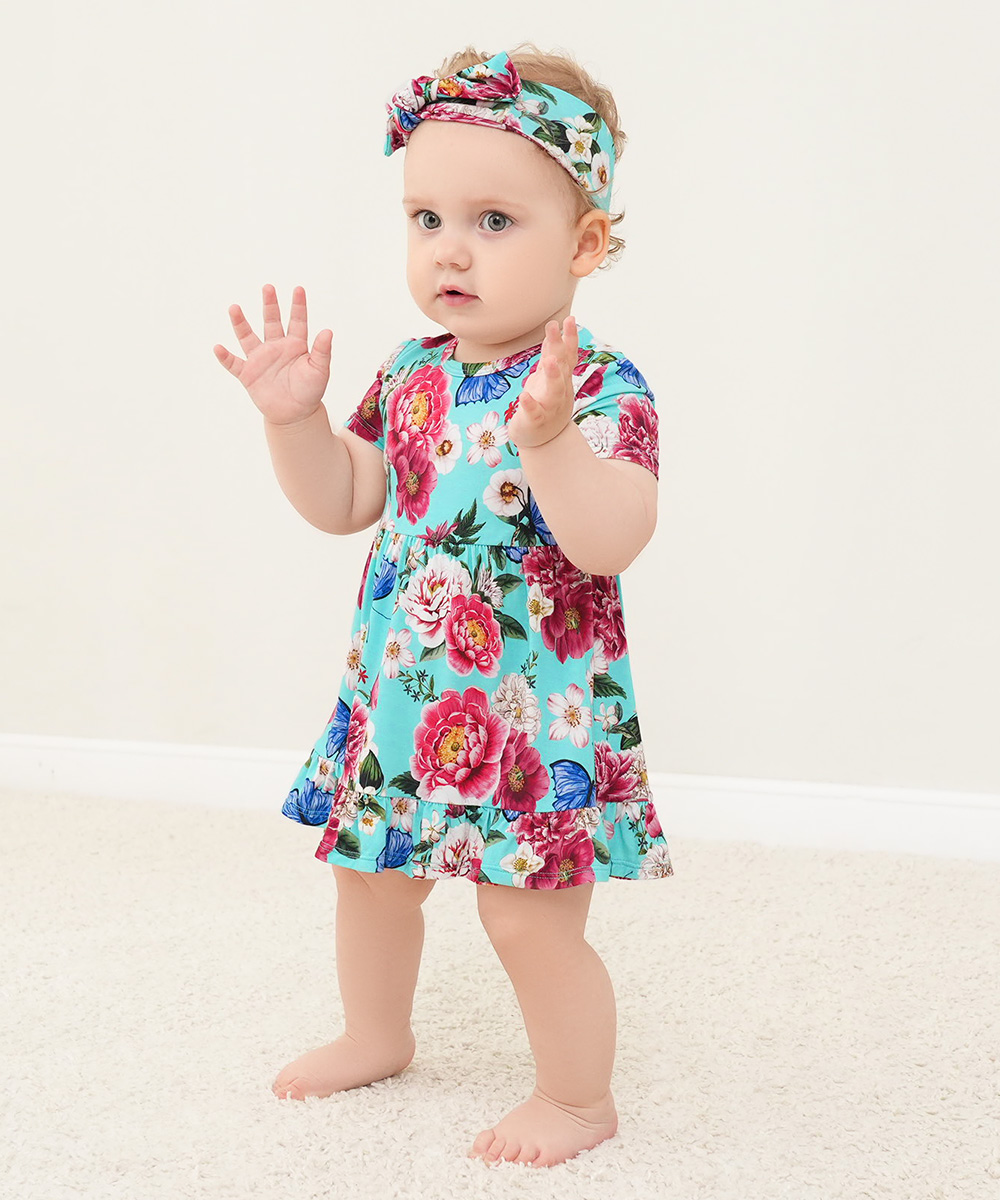 Bamboo Baby Bodysuits with Hairband Set