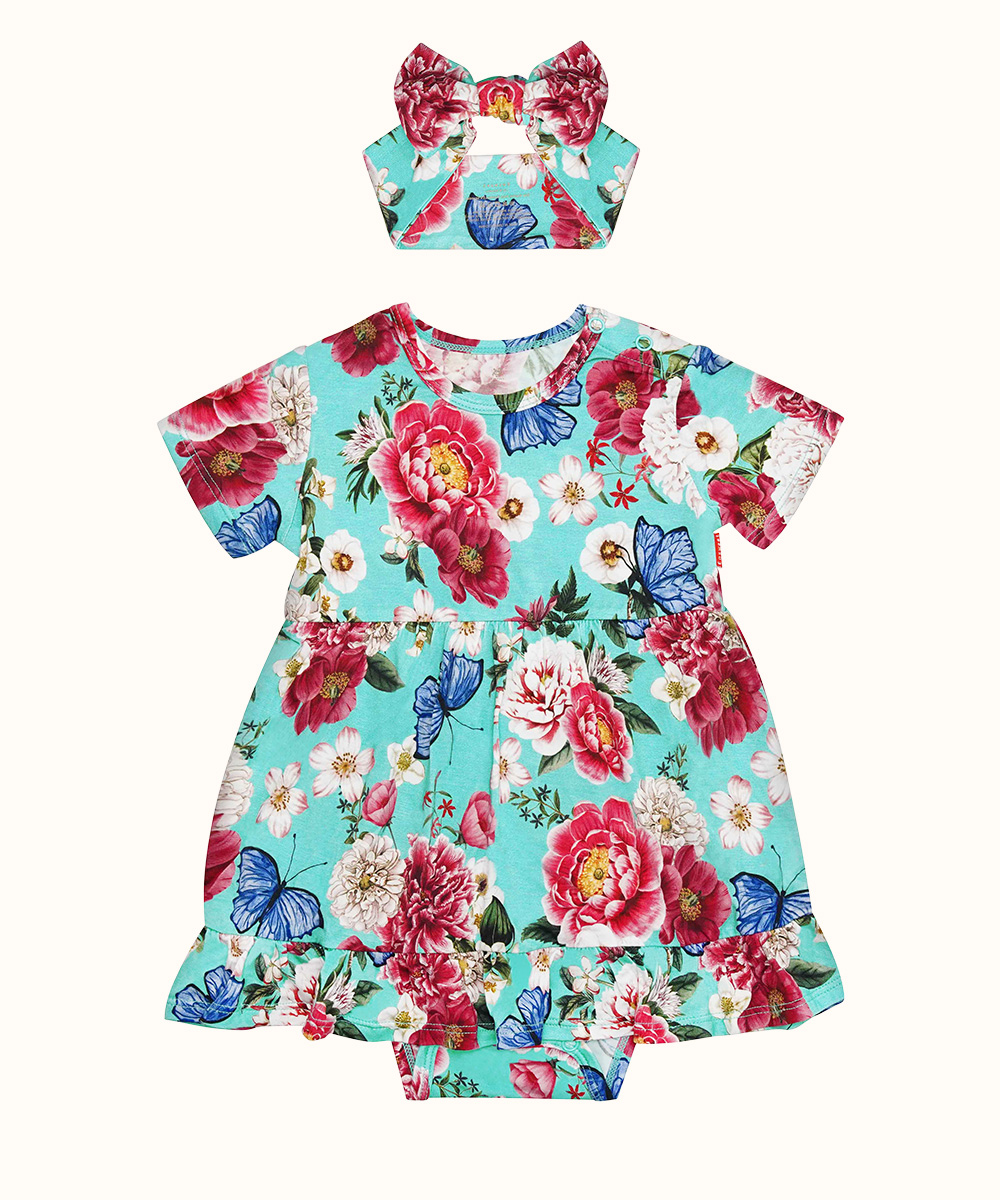 Bamboo Baby Bodysuits with Hairband Set