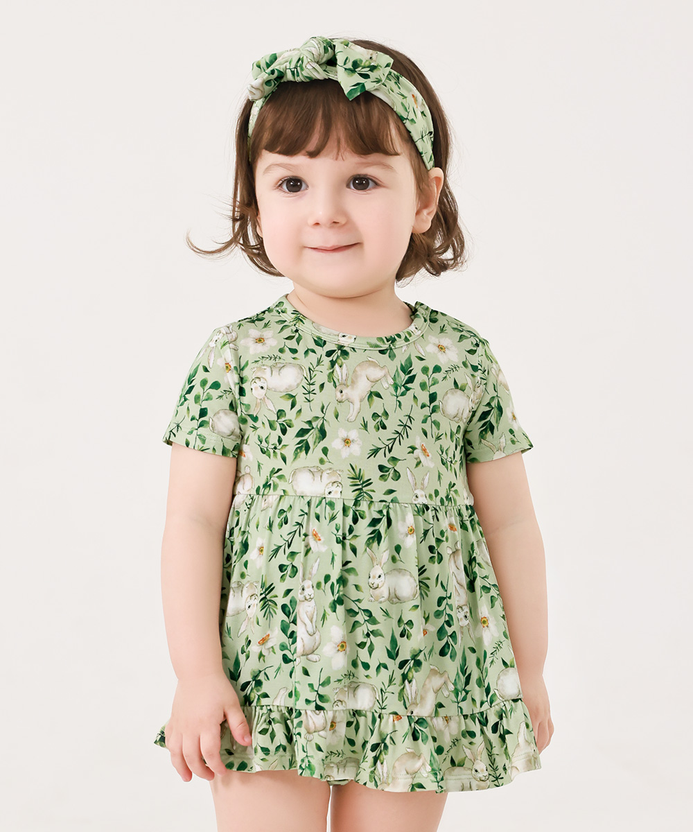 Bamboo Baby Bodysuits with Hairband Set