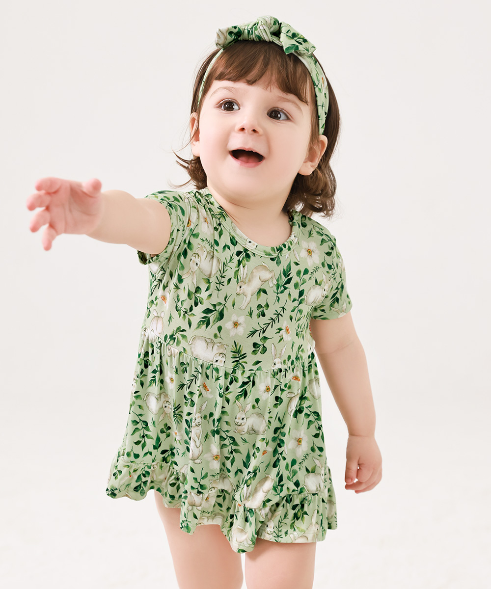 Bamboo Baby Bodysuits with Hairband Set