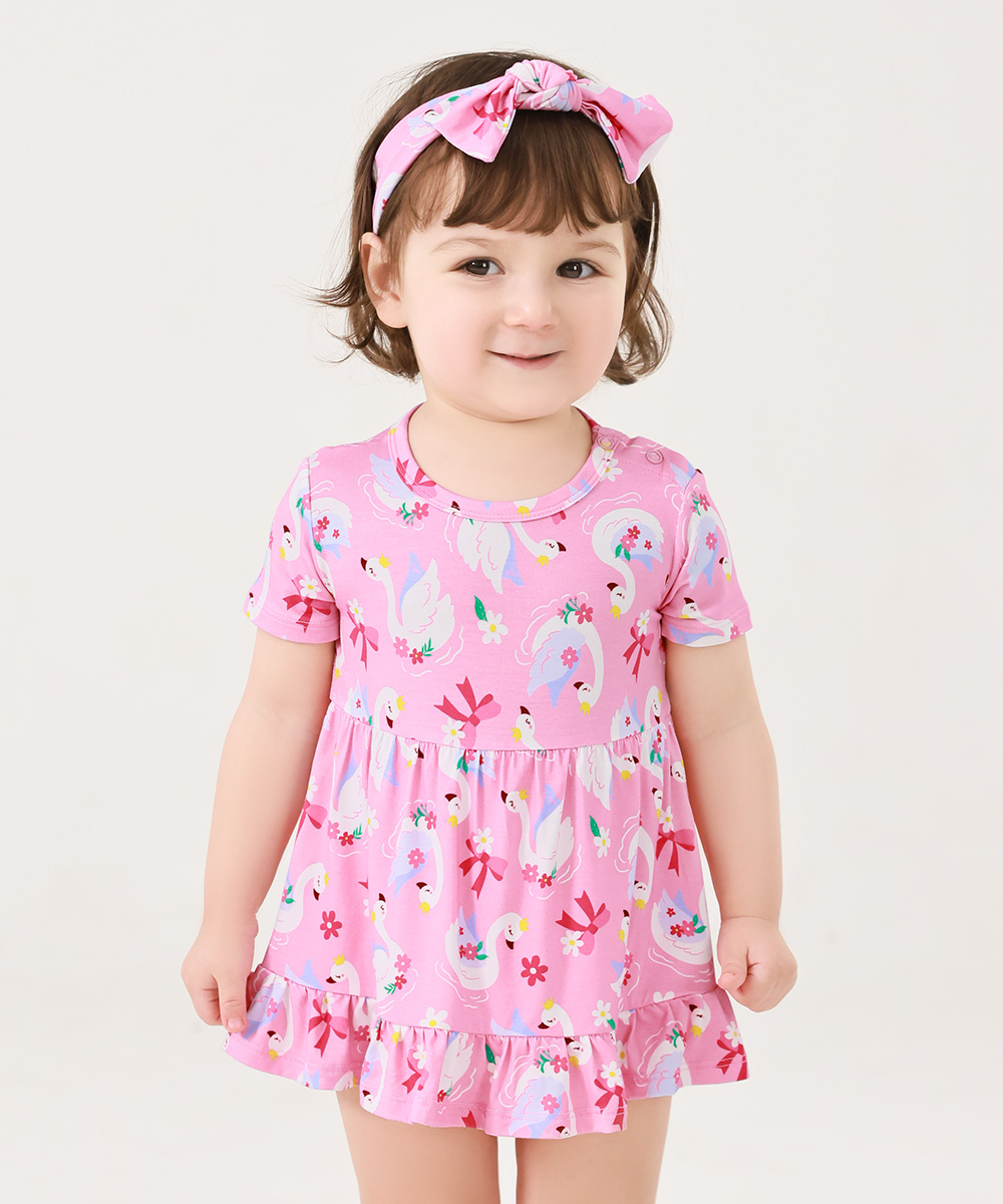 Bamboo Baby Bodysuits with Hairband Set