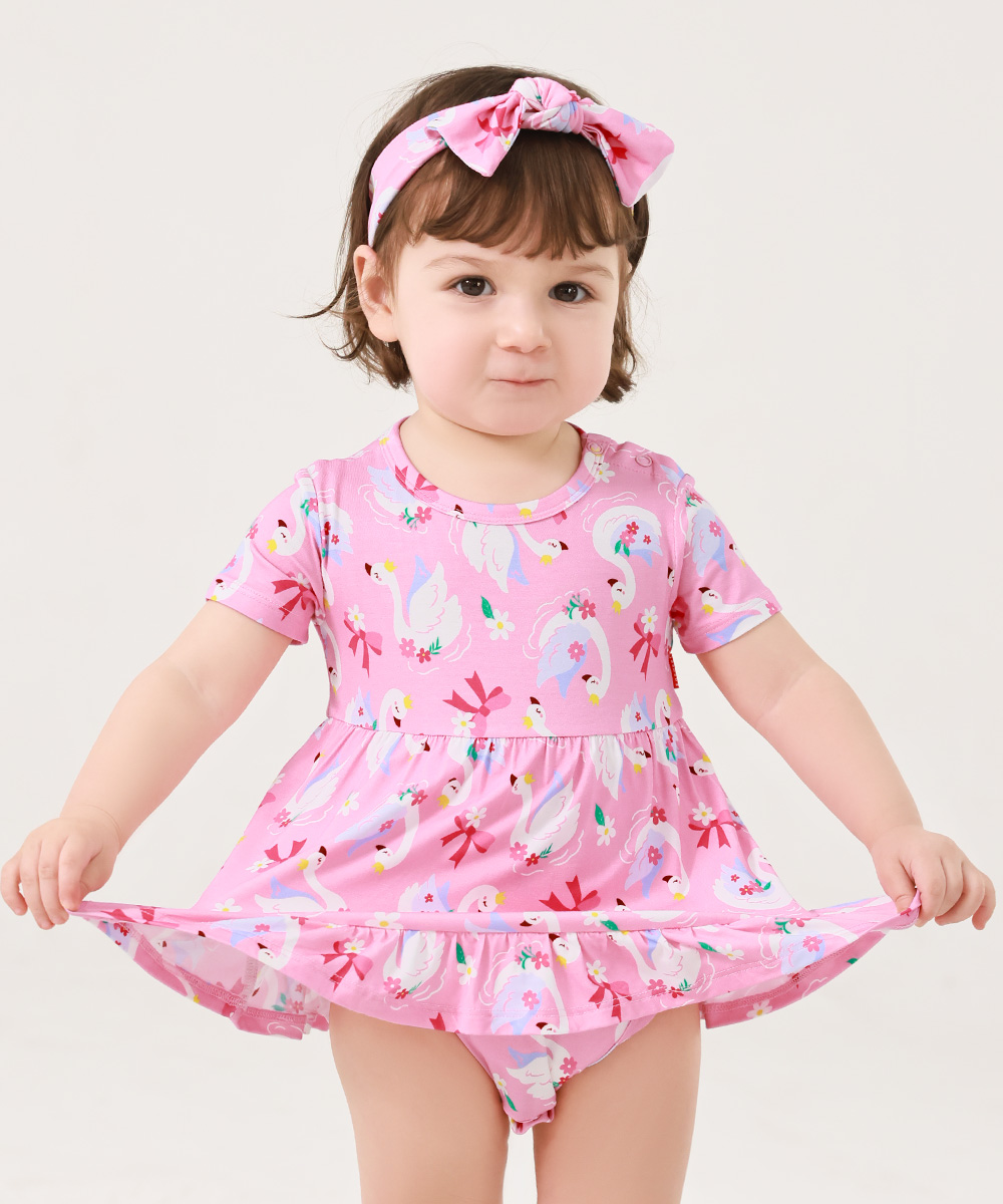 Bamboo Baby Bodysuits with Hairband Set