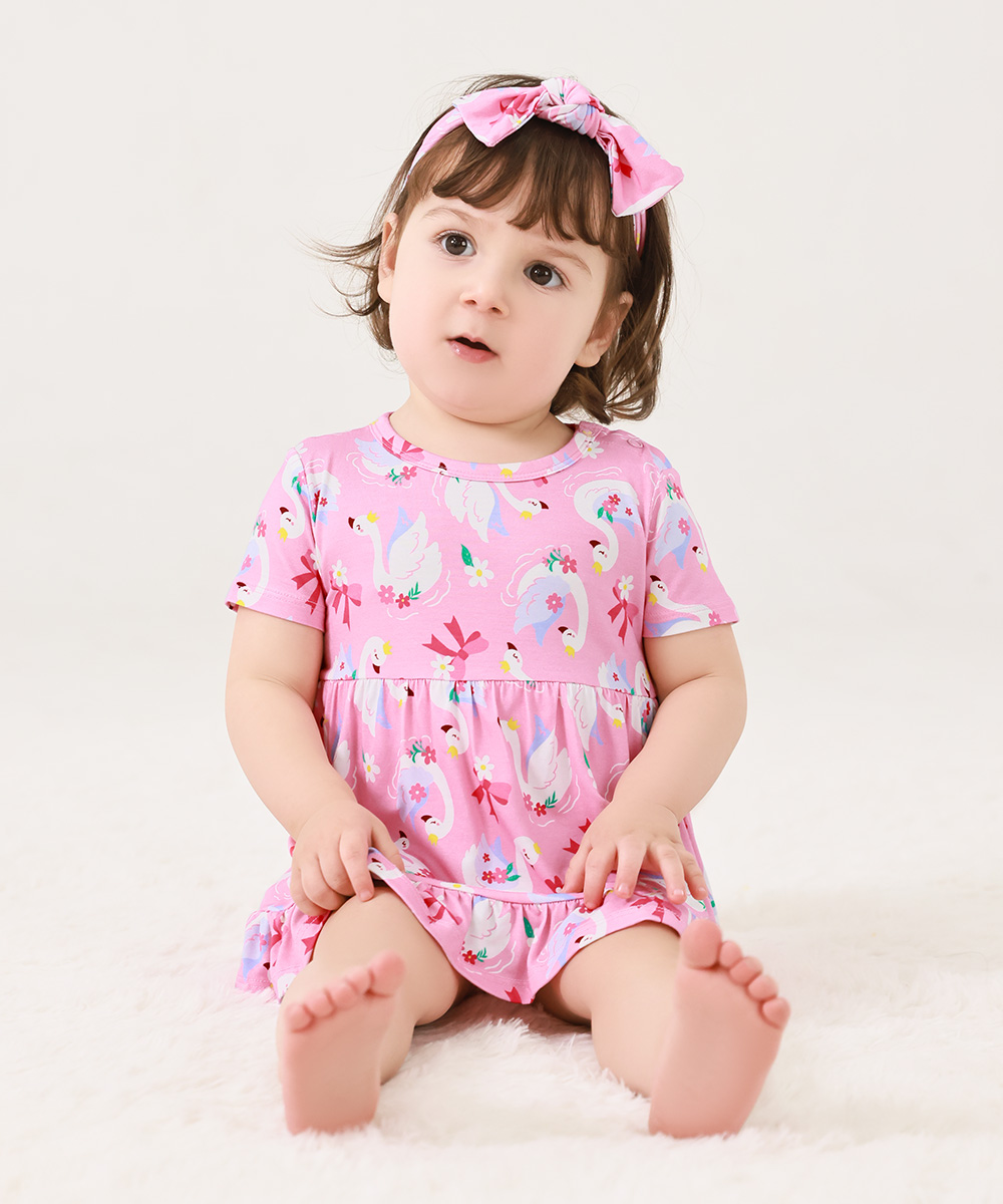 Bamboo Baby Bodysuits with Hairband Set