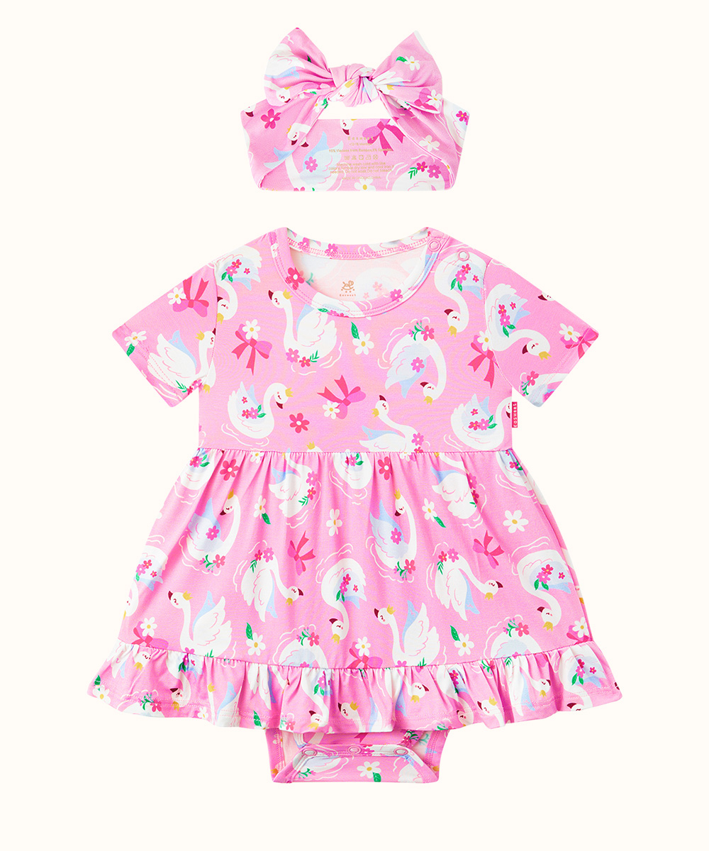 Bamboo Baby Bodysuits with Hairband Set