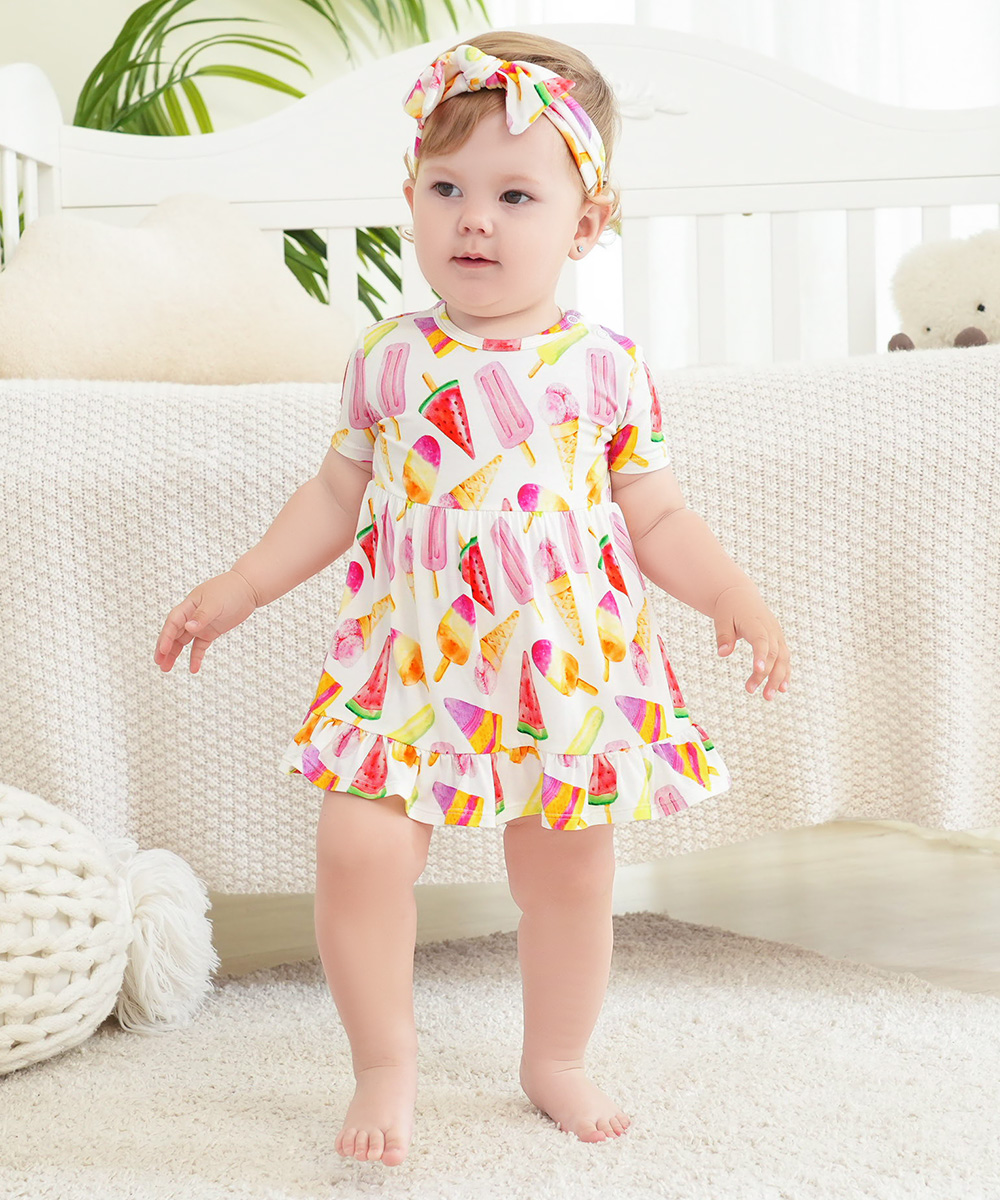 Bamboo Baby Bodysuits with Hairband Set