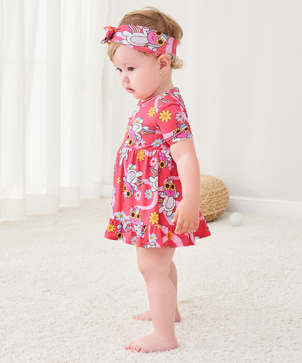 Bamboo Baby Bodysuits with Hairband Set