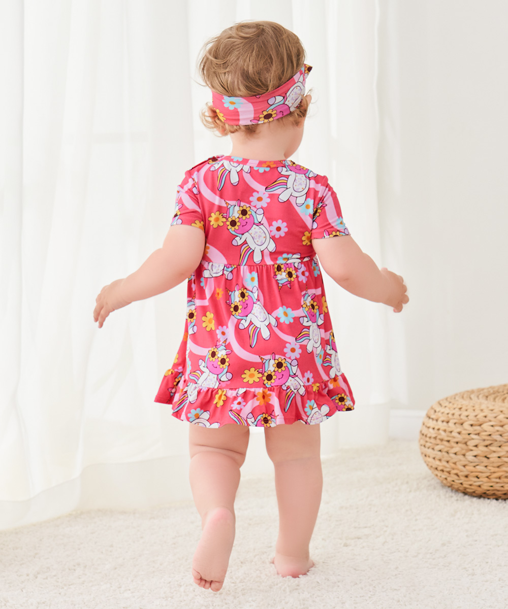 Bamboo Baby Bodysuits with Hairband Set