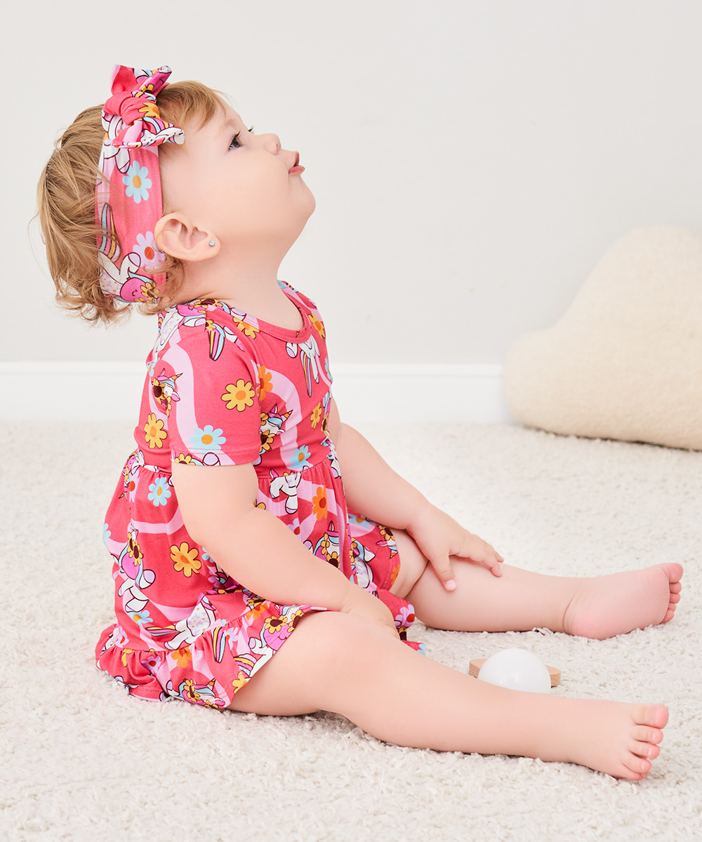 Bamboo Baby Bodysuits with Hairband Set