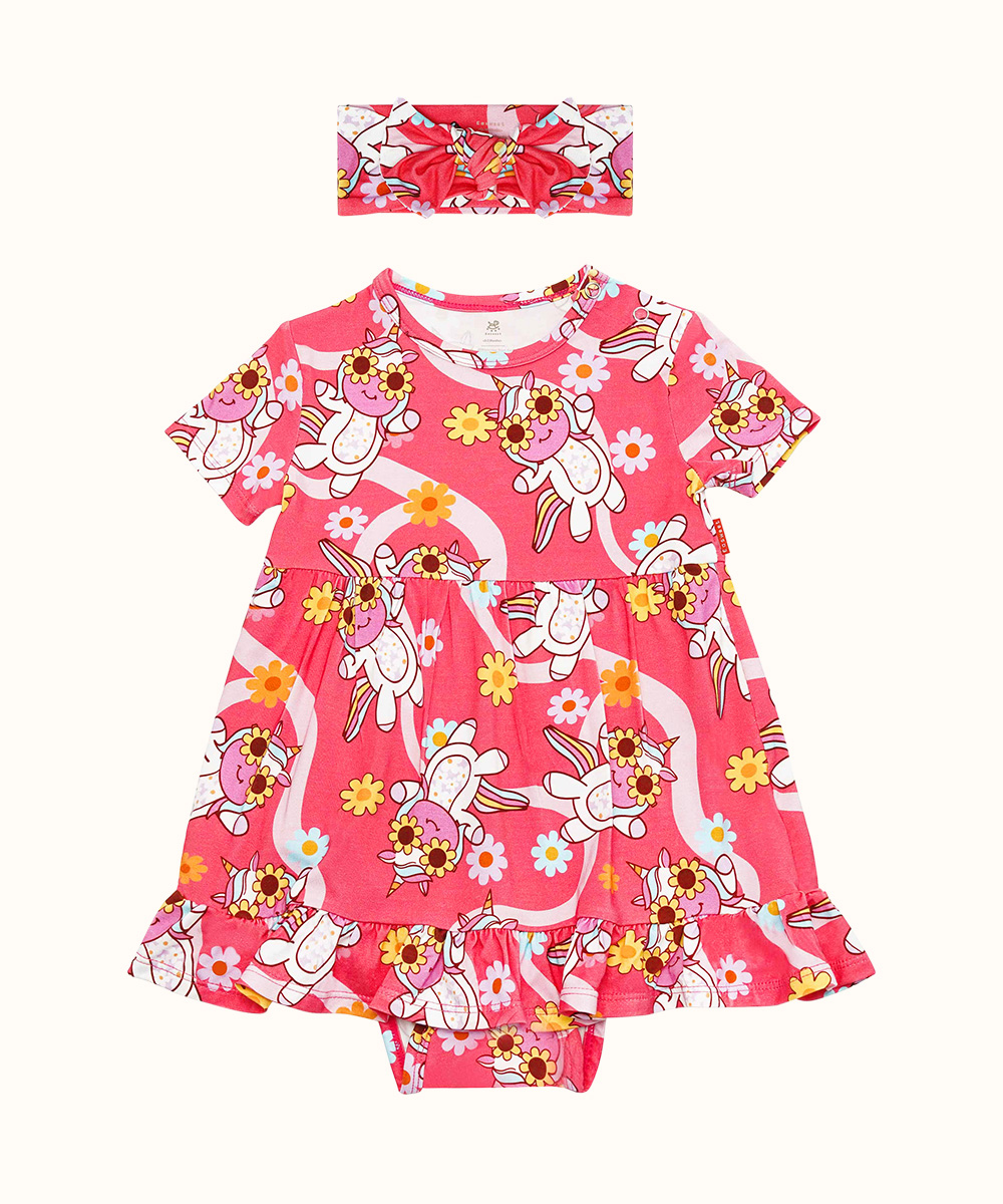 Bamboo Baby Bodysuits with Hairband Set