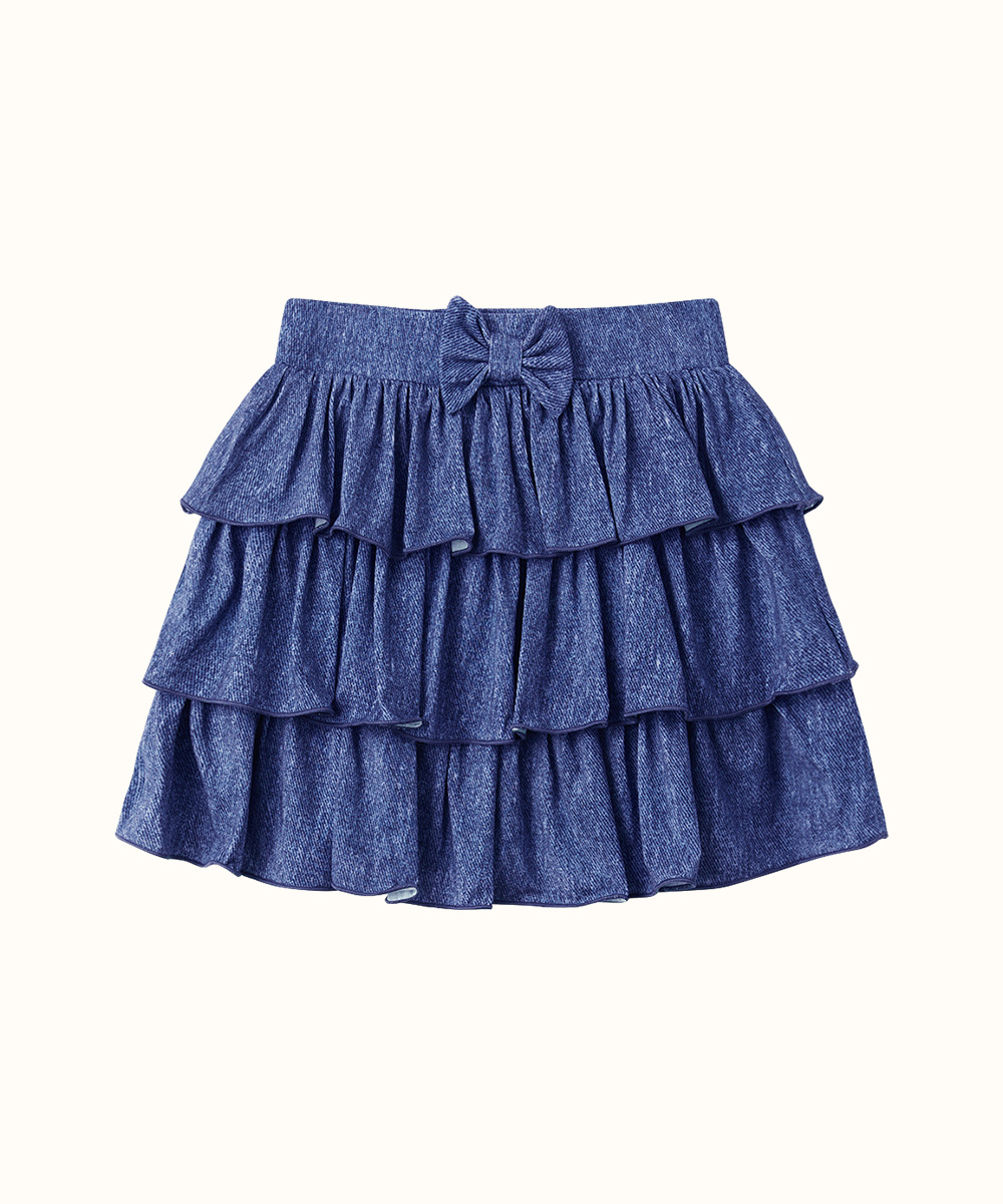 2T-6Y Girls 3-Layer Tiered Ruffle Bamboo Skorts