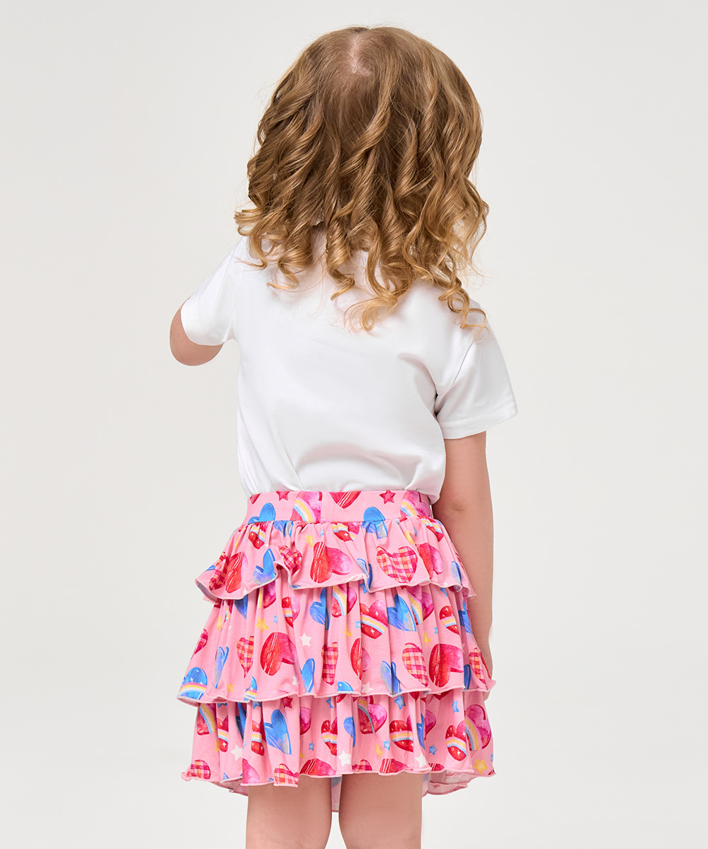 2T-6Y Girls 3-Layer Tiered Ruffle Bamboo Skorts