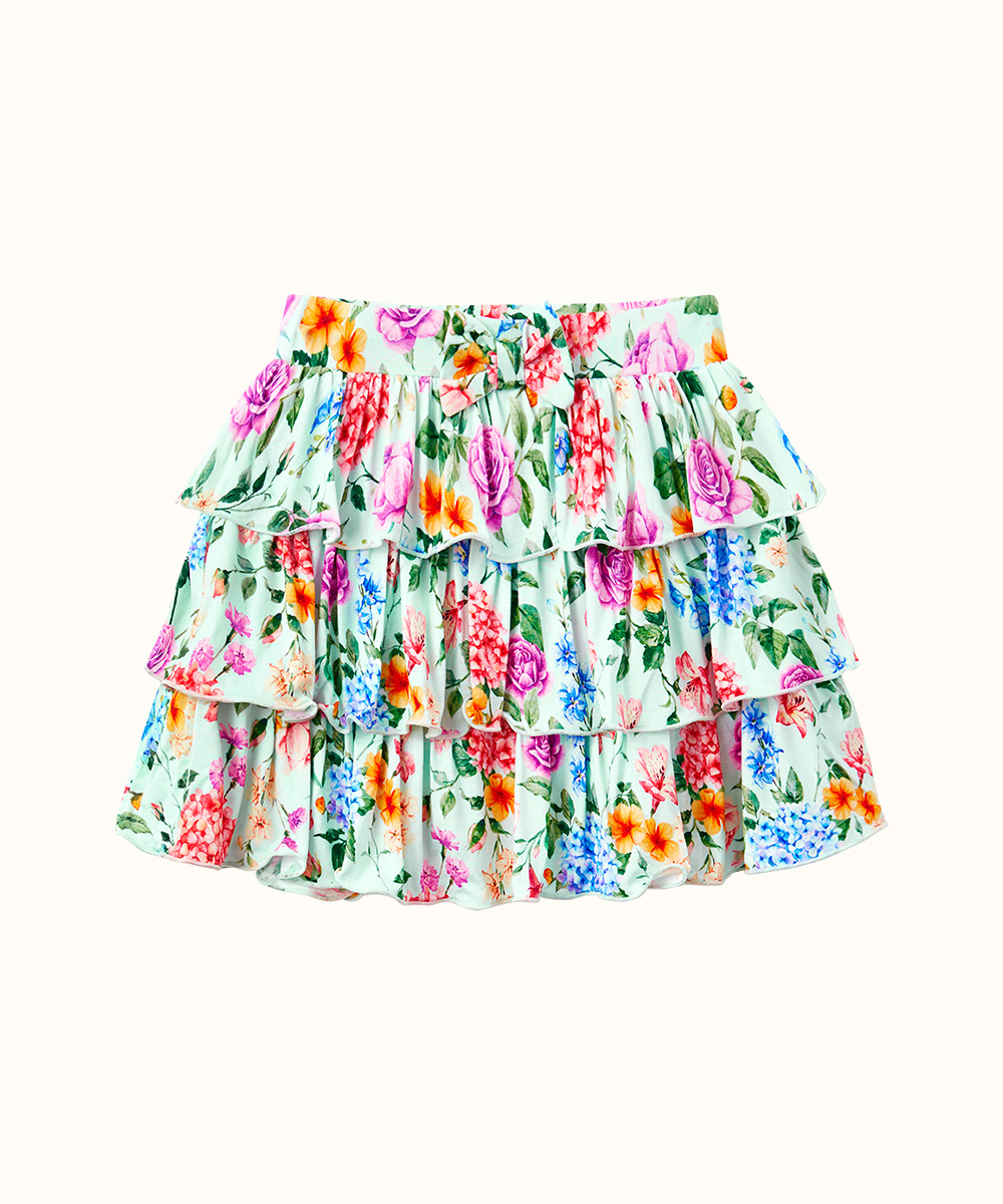 2T-6Y Girls 3-Layer Tiered Ruffle Bamboo Skorts