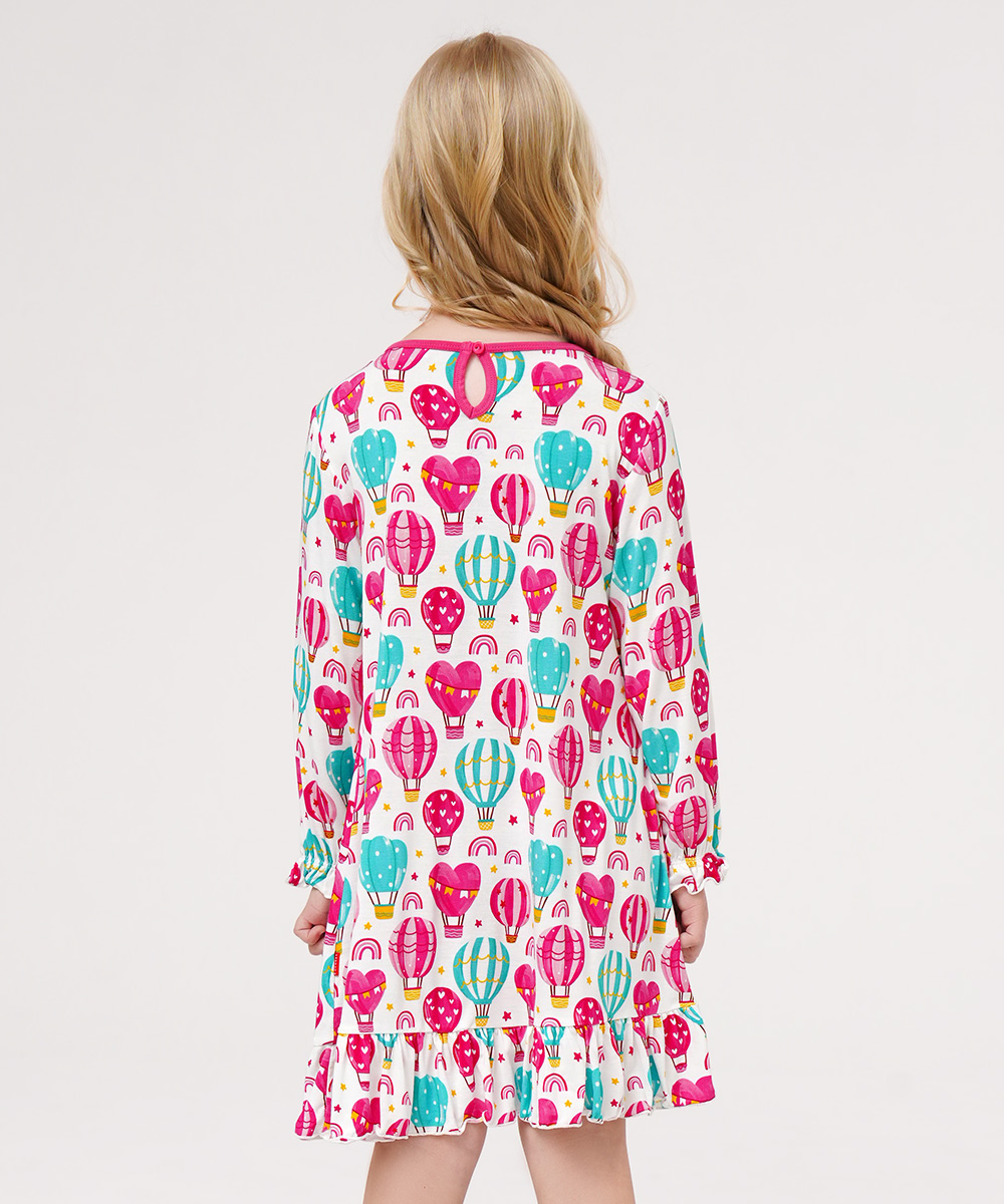 Toddler Girls Bamboo-derived Long Sleeve Nightgowns