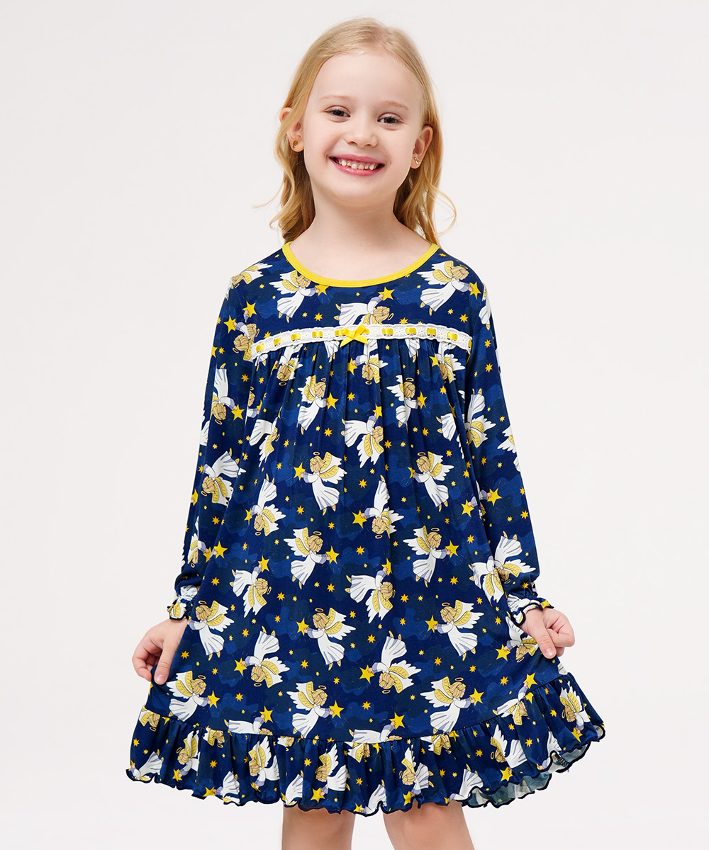 Toddler Girls Bamboo-derived Long Sleeve Nightgowns
