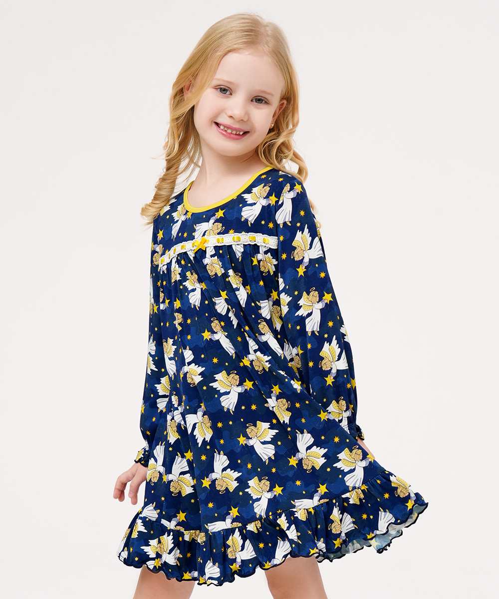 Toddler Girls Bamboo-derived Long Sleeve Nightgowns