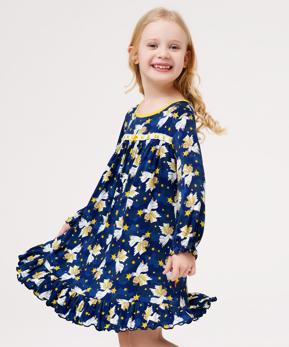 Toddler Girls Bamboo-derived Long Sleeve Nightgowns