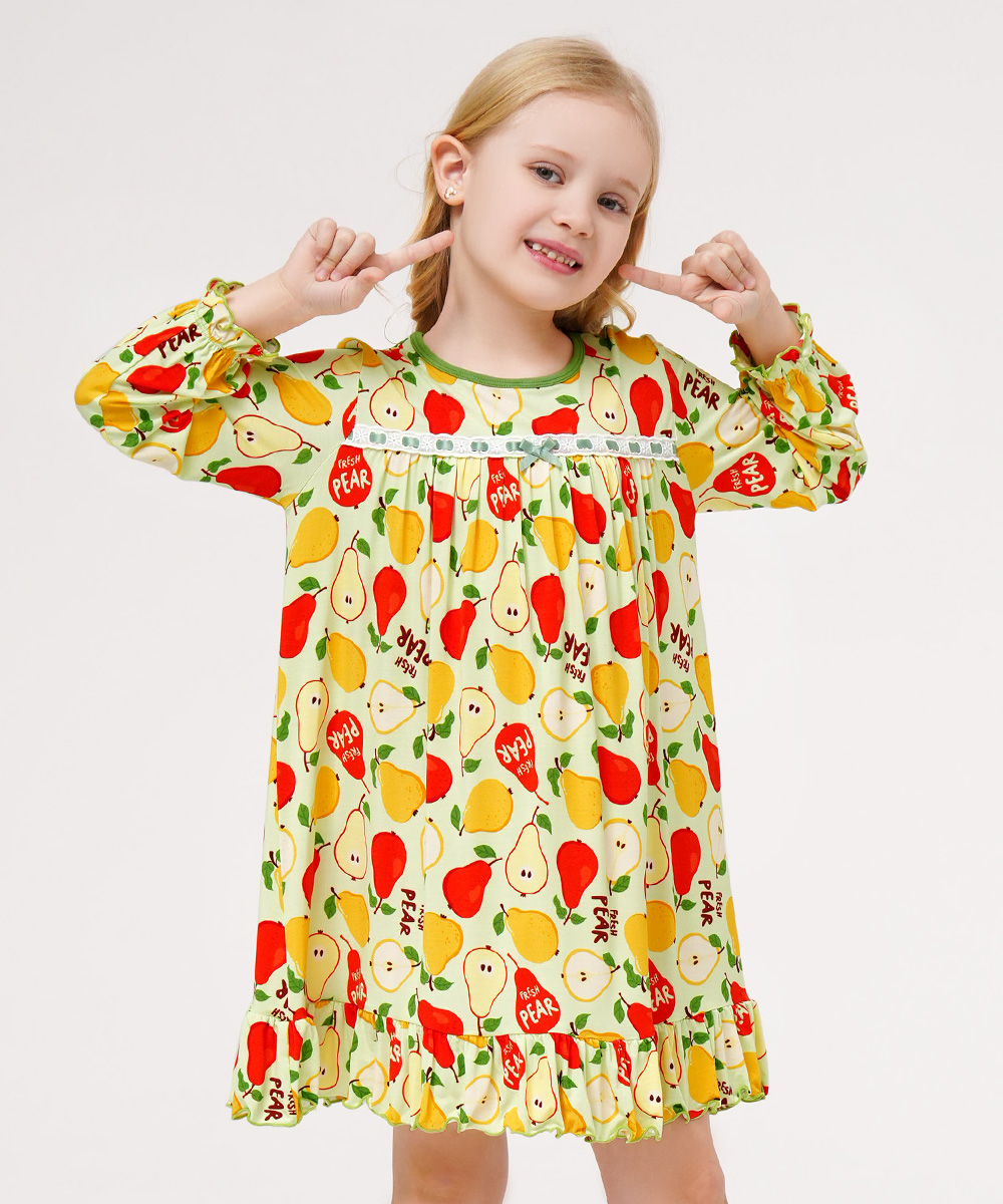 Toddler Girls Bamboo-derived Long Sleeve Nightgowns