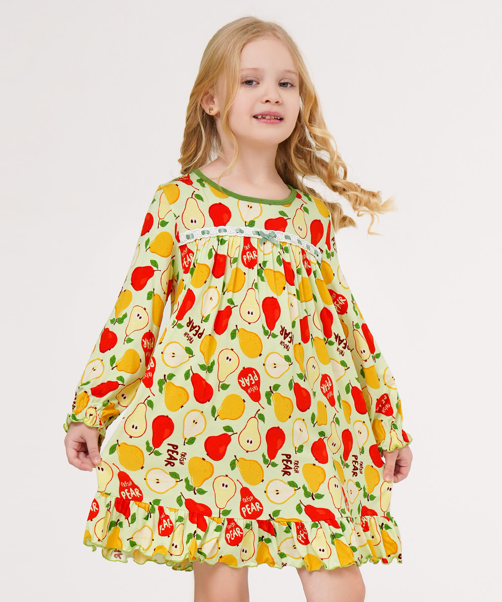 Toddler Girls Bamboo-derived Long Sleeve Nightgowns