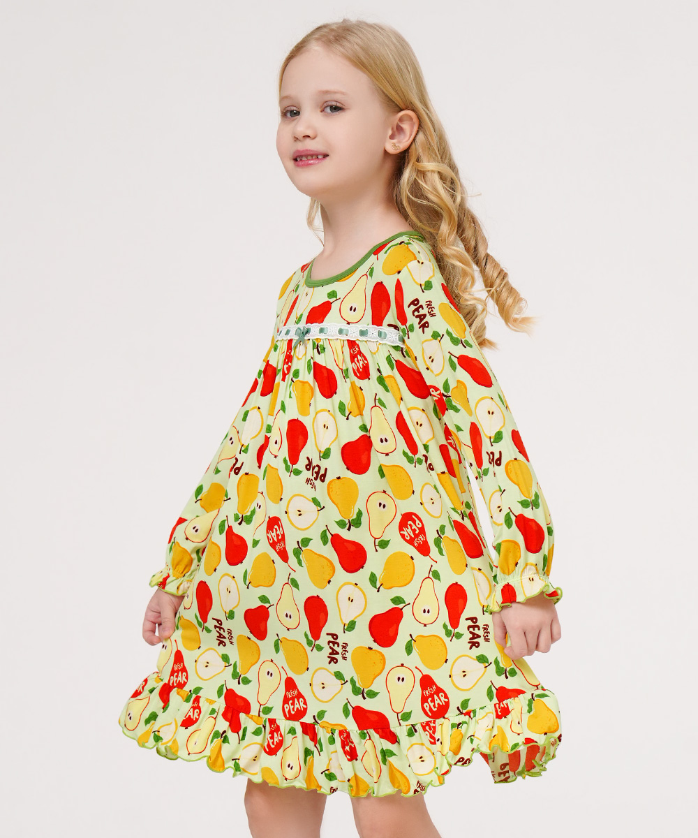 Toddler Girls Bamboo-derived Long Sleeve Nightgowns