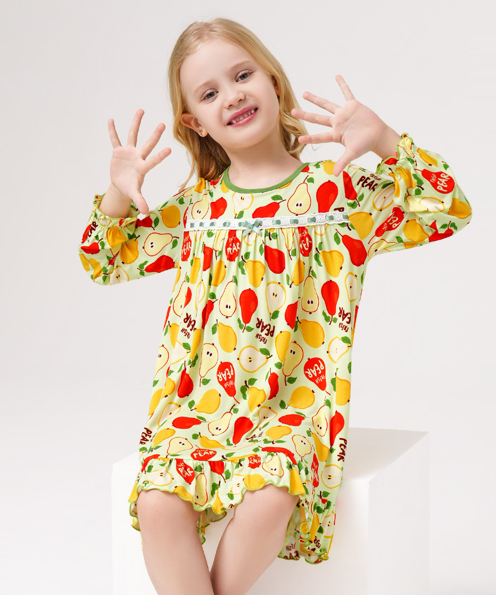 Toddler Girls Bamboo-derived Long Sleeve Nightgowns