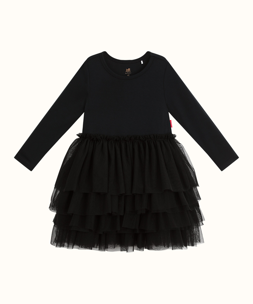 2T-6Y Toddler Girl Bamboo Long Sleeve Tulle Dress