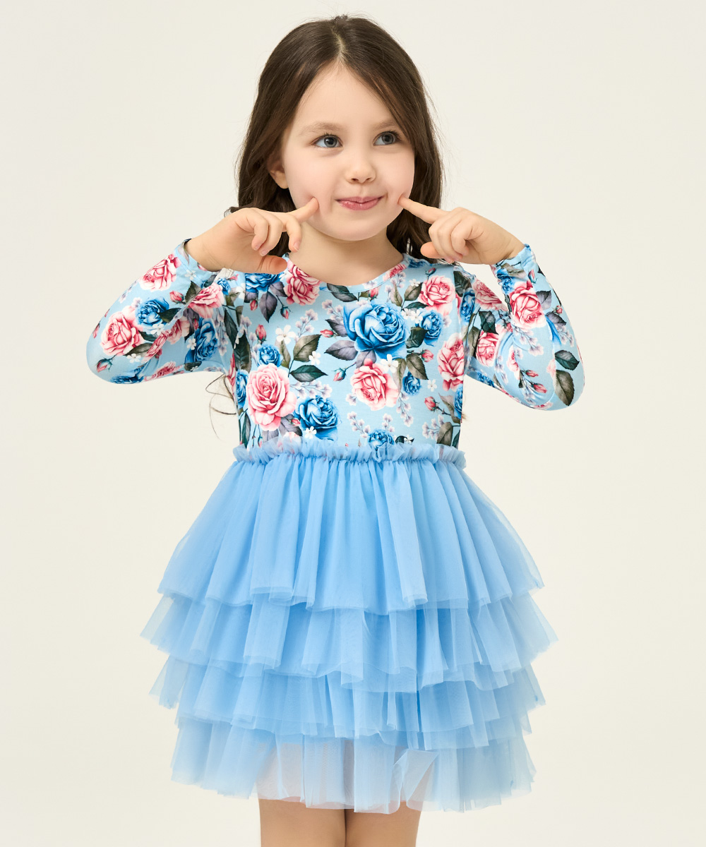 Toddler Girl Bamboo Long Sleeve Tulle Dress