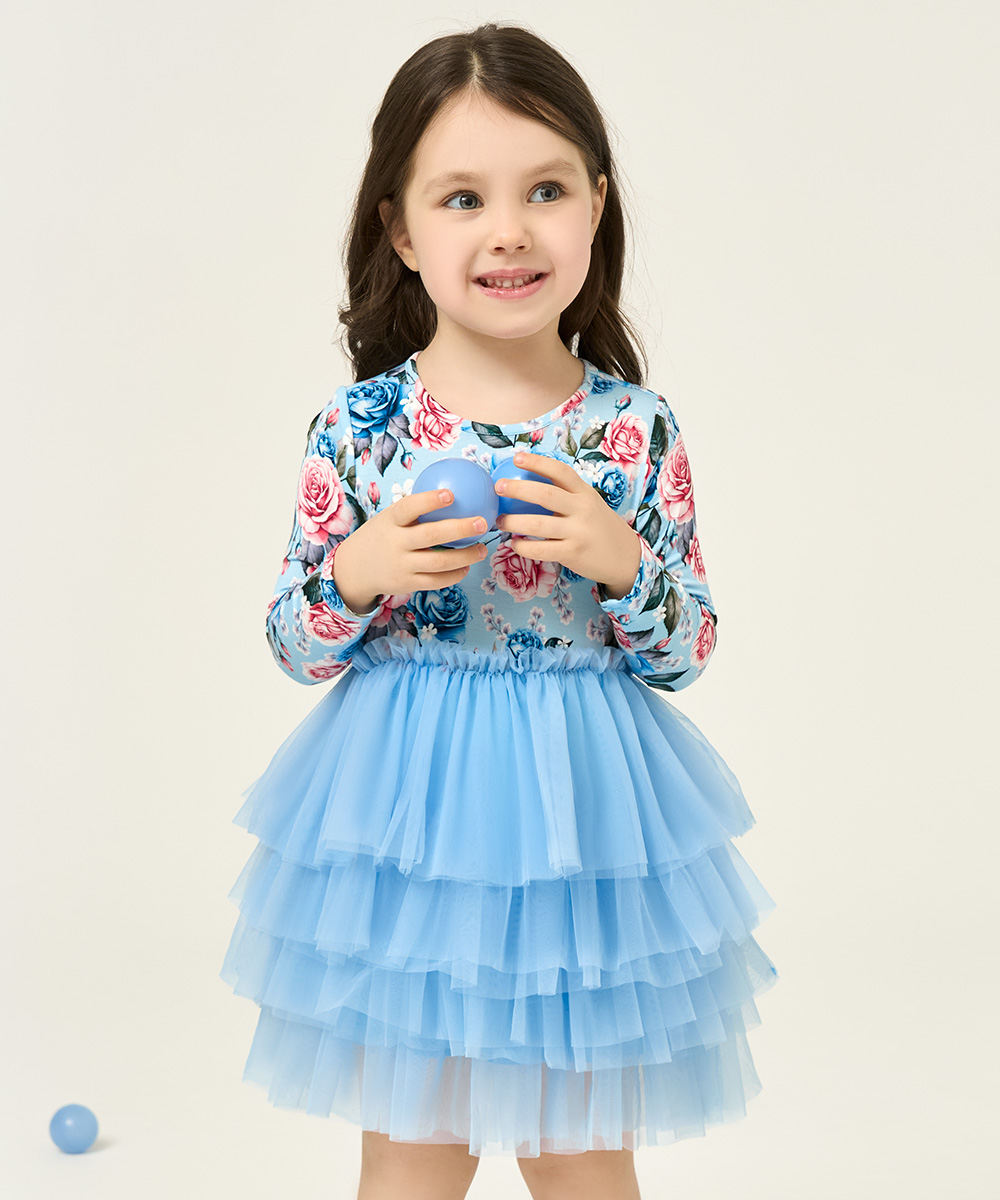 Toddler Girl Bamboo Long Sleeve Tulle Dress