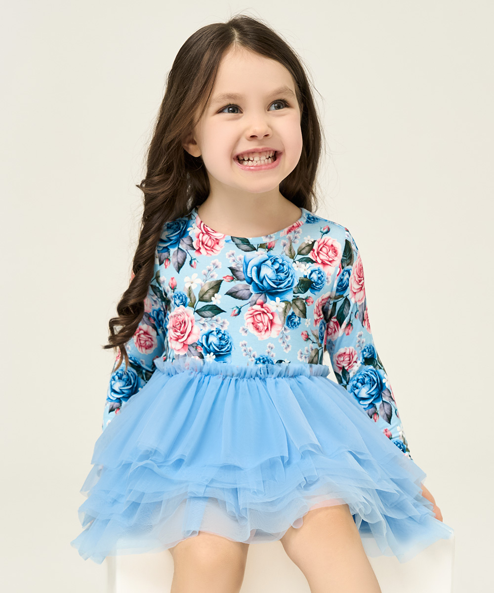 Toddler Girl Bamboo Long Sleeve Tulle Dress