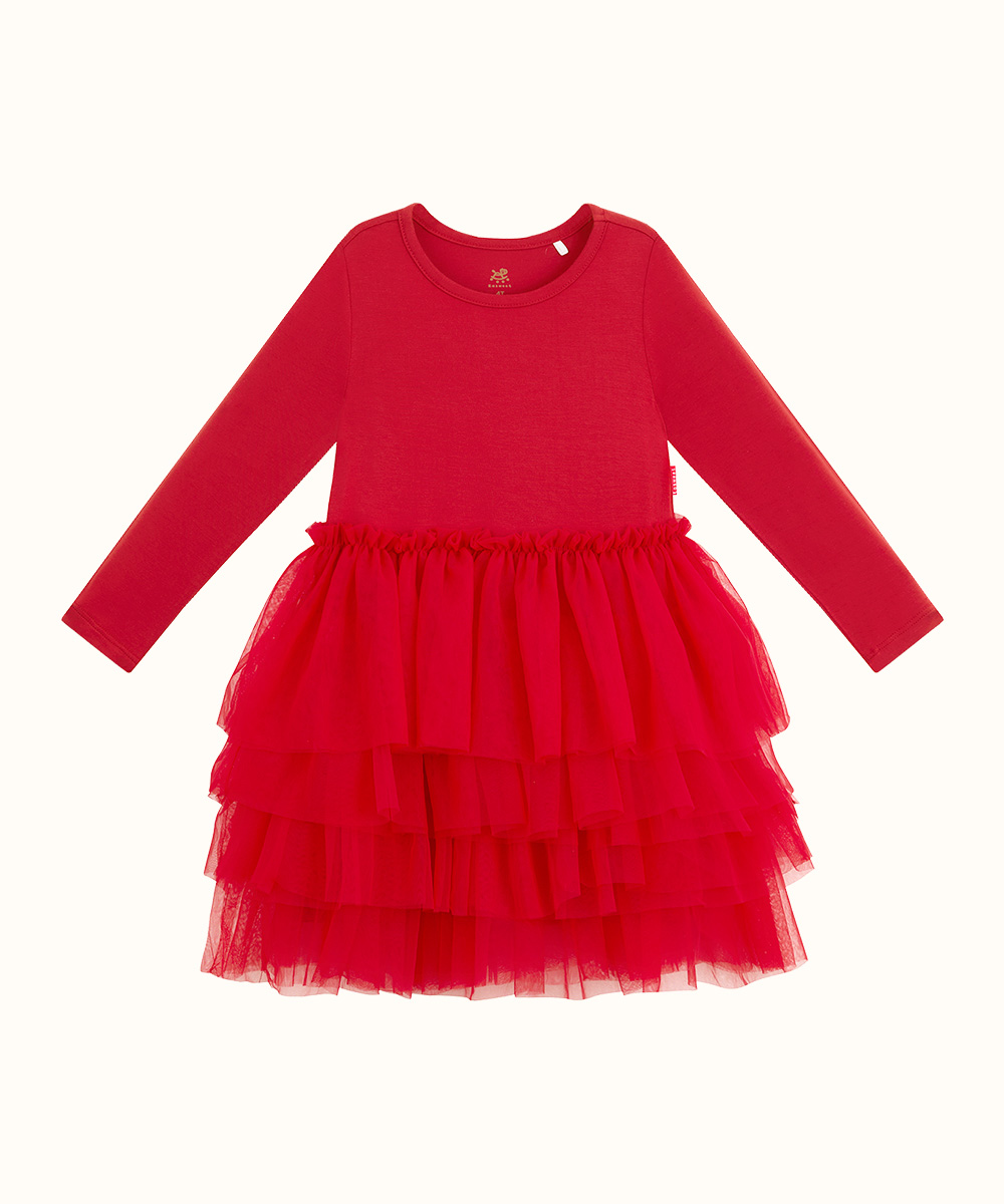 2T-6Y Toddler Girl Bamboo Long Sleeve Tulle Dress