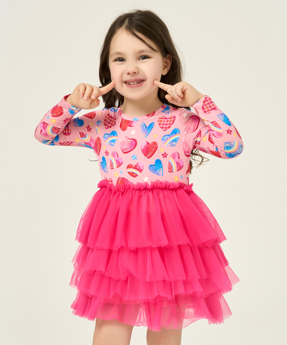 Toddler Girl Bamboo Long Sleeve Tulle Dress