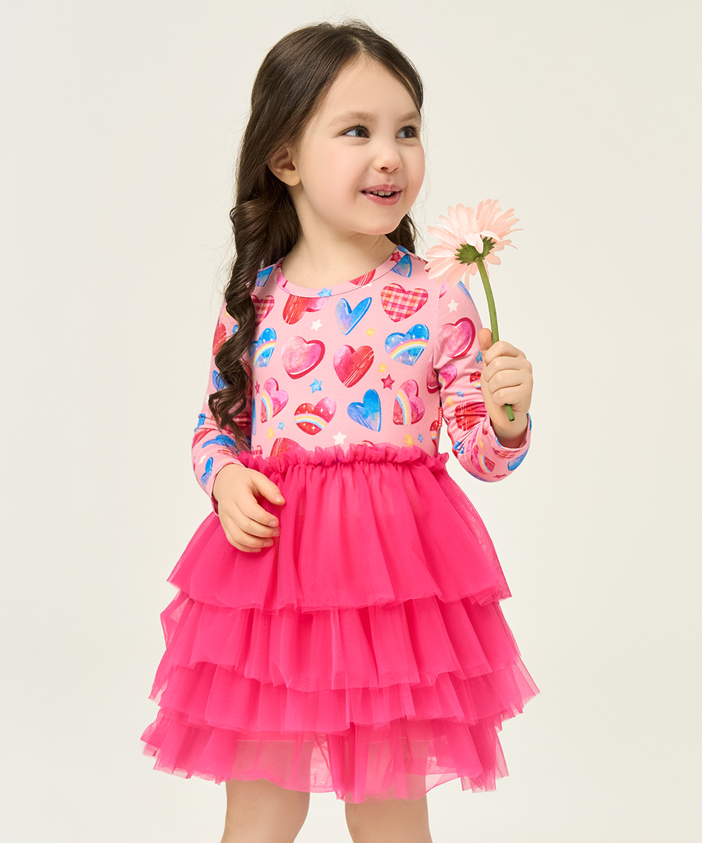 Toddler Girl Bamboo Long Sleeve Tulle Dress
